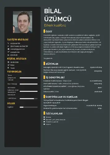 Kuaför Cv Örnekleri cv indir